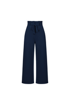 Linen High Waist Wide-Leg Trousers Tie Belt - Classic Fit