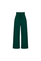 Linen High Waist Wide-Leg Trousers Tie Belt - Classic Fit