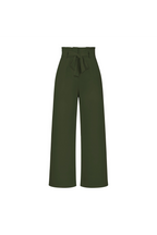 Linen High Waist Wide-Leg Trousers Tie Belt - Classic Fit