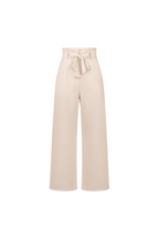 Linen High Waist Wide-Leg Trousers Tie Belt - Classic Fit