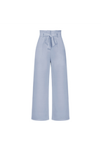 Linen High Waist Wide-Leg Trousers Tie Belt - Classic Fit