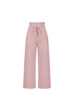 Linen High Waist Wide-Leg Trousers Tie Belt - Classic Fit