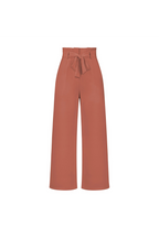 Linen High Waist Wide-Leg Trousers Tie Belt - Classic Fit