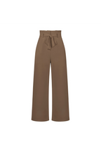 Linen High Waist Wide-Leg Trousers Tie Belt - Classic Fit