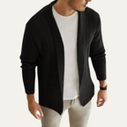 Men's Open Front Knit Cardigan – Relaxed Longline Fit