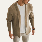 Men's Open Front Knit Cardigan – Relaxed Longline Fit