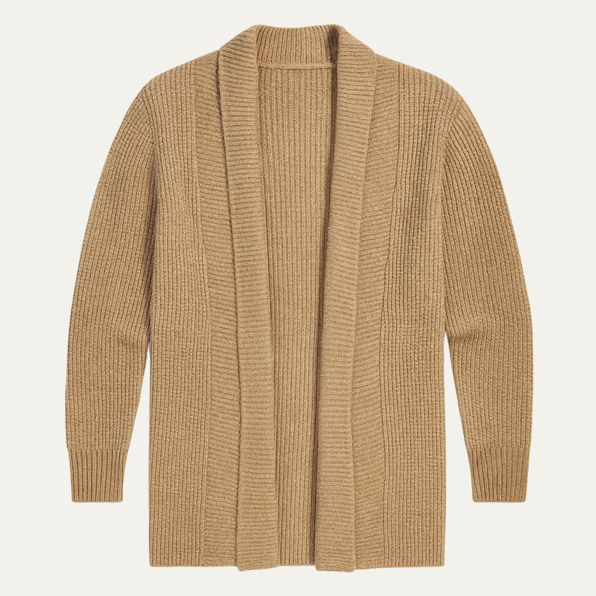 Men's Open Front Knit Cardigan – Relaxed Longline Fit
