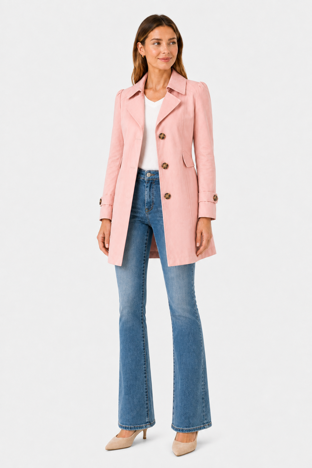 Belted Trench Coat Mid Length Epaulettes - Classic Fit