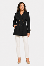 Short Trench Coat with Drawstring - Tailored Fit