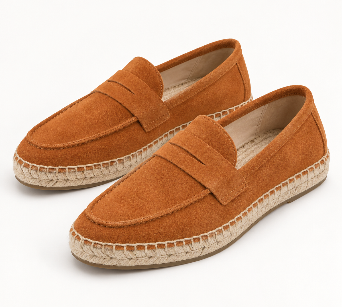 Men's Espadrille Suede Loafers – Rope Sole Slip-On