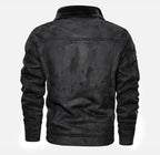 Men's Sherpa-Lined Suede Jacket – Warm Regular Fit
