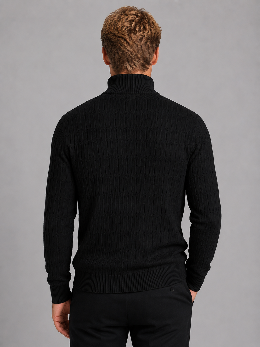 Men's Cable Knit Quarter Zip Sweater – Regular Fit