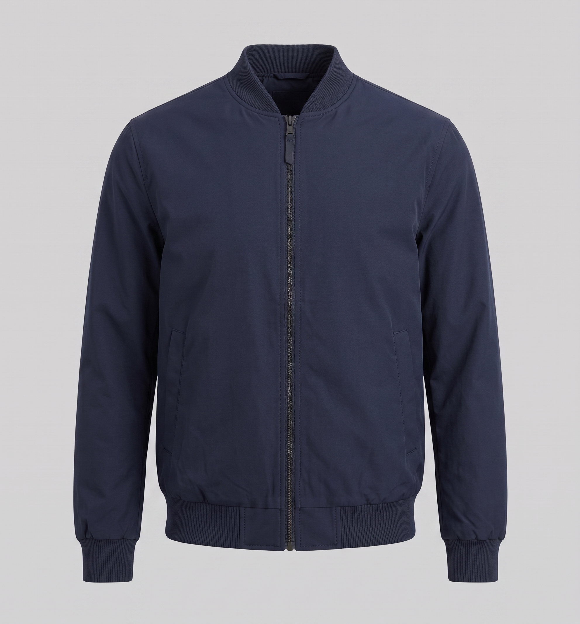 Bomber Jacket Ribbed Collar Cuffs Full-Zip - Regular Fit