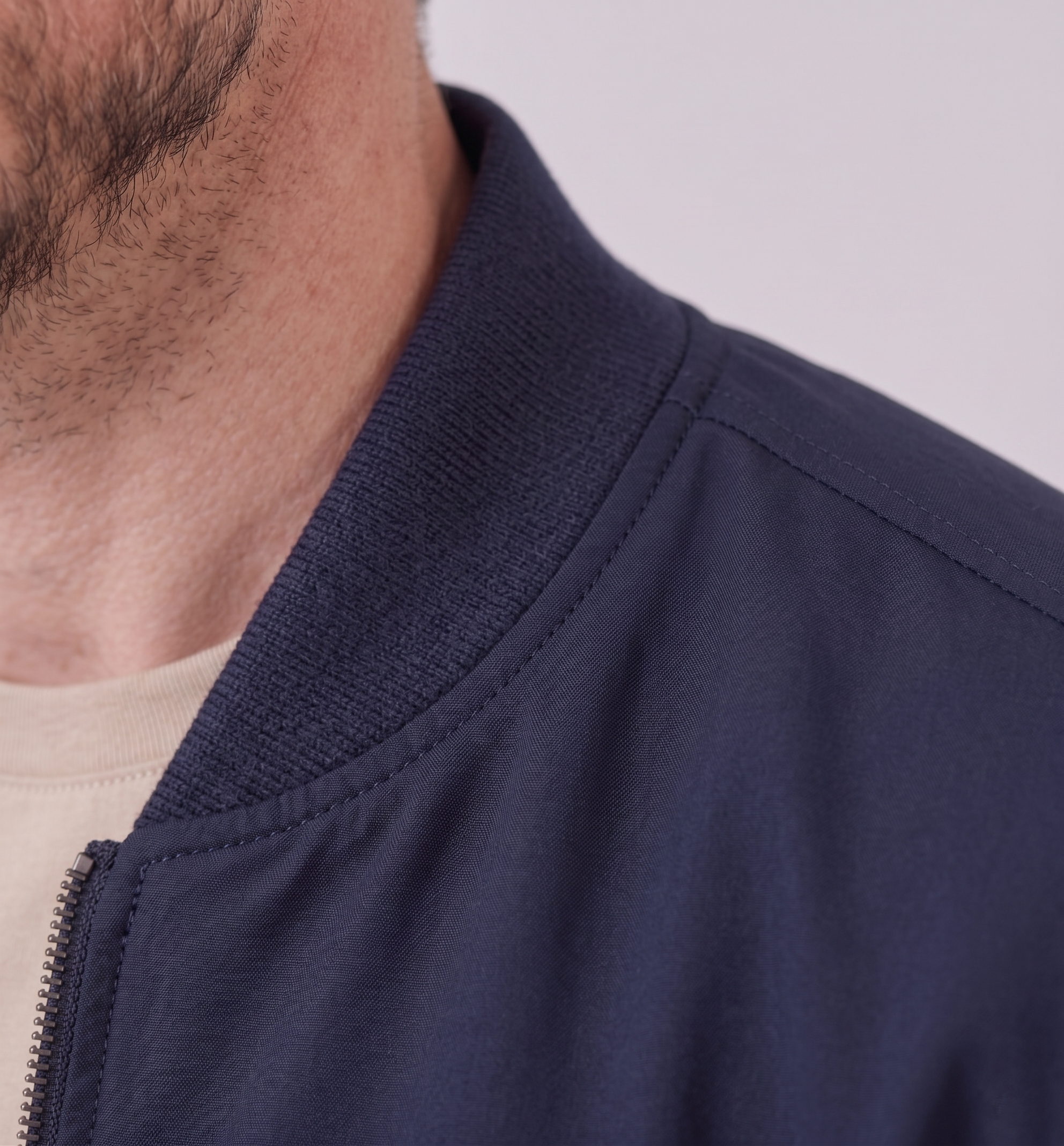 Bomber Jacket Ribbed Collar Cuffs Full-Zip - Regular Fit