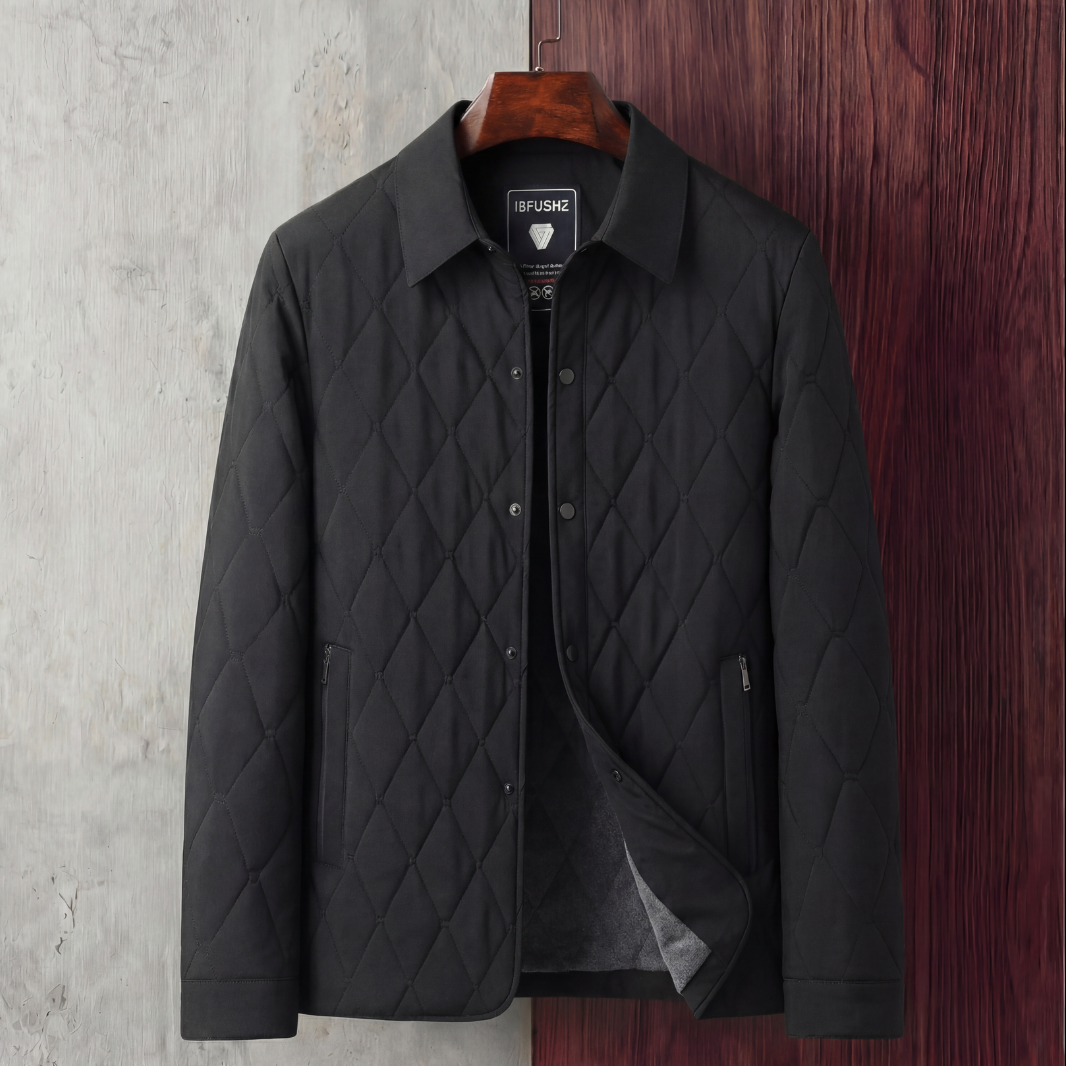 Diamond Quilted Jacket Shirt Collar - Classic Fit