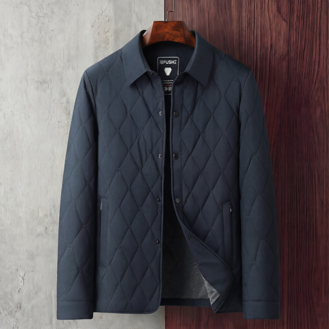 Diamond Quilted Jacket Shirt Collar - Classic Fit