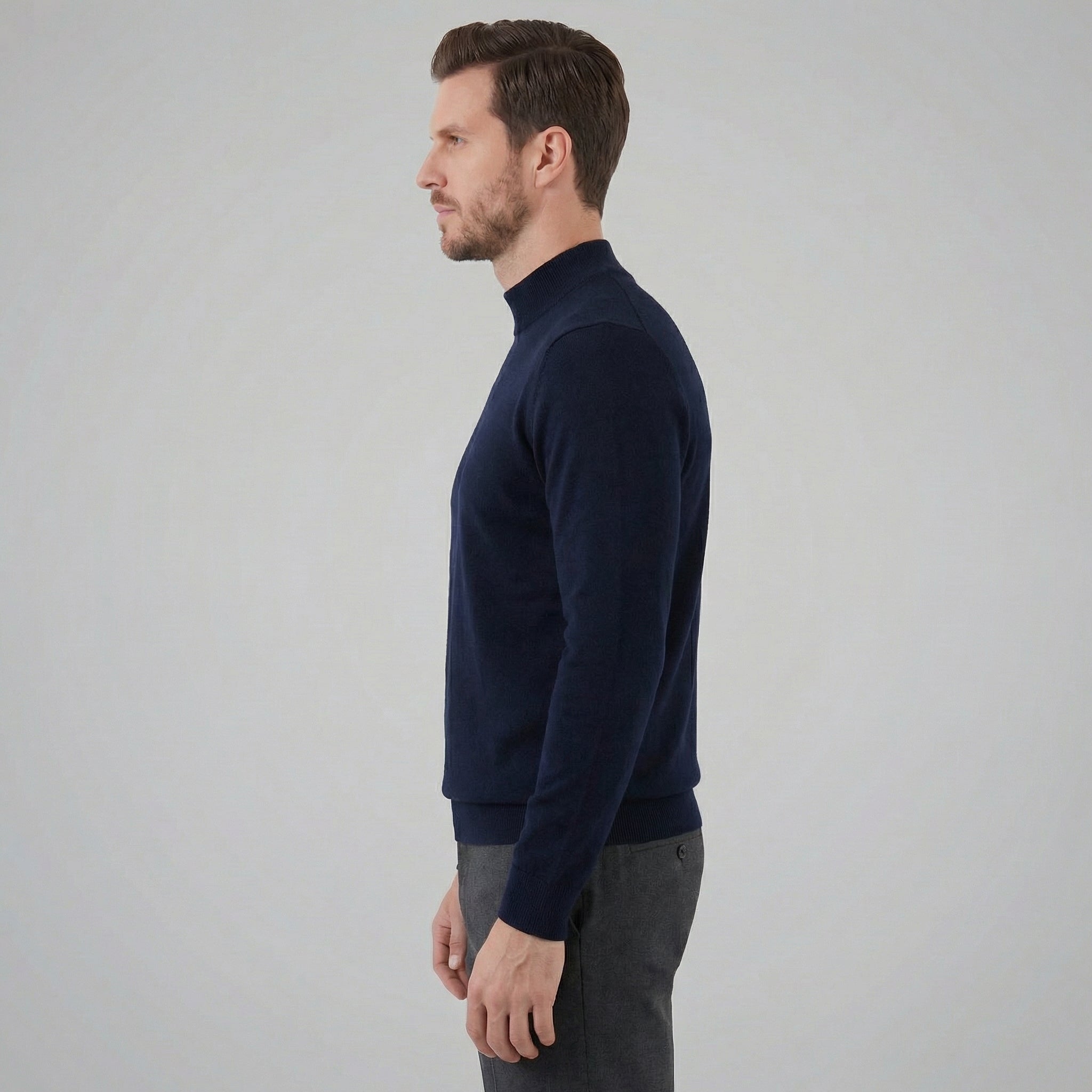 Turtleneck Fine Knit Pullover Sweater - Classic Fit