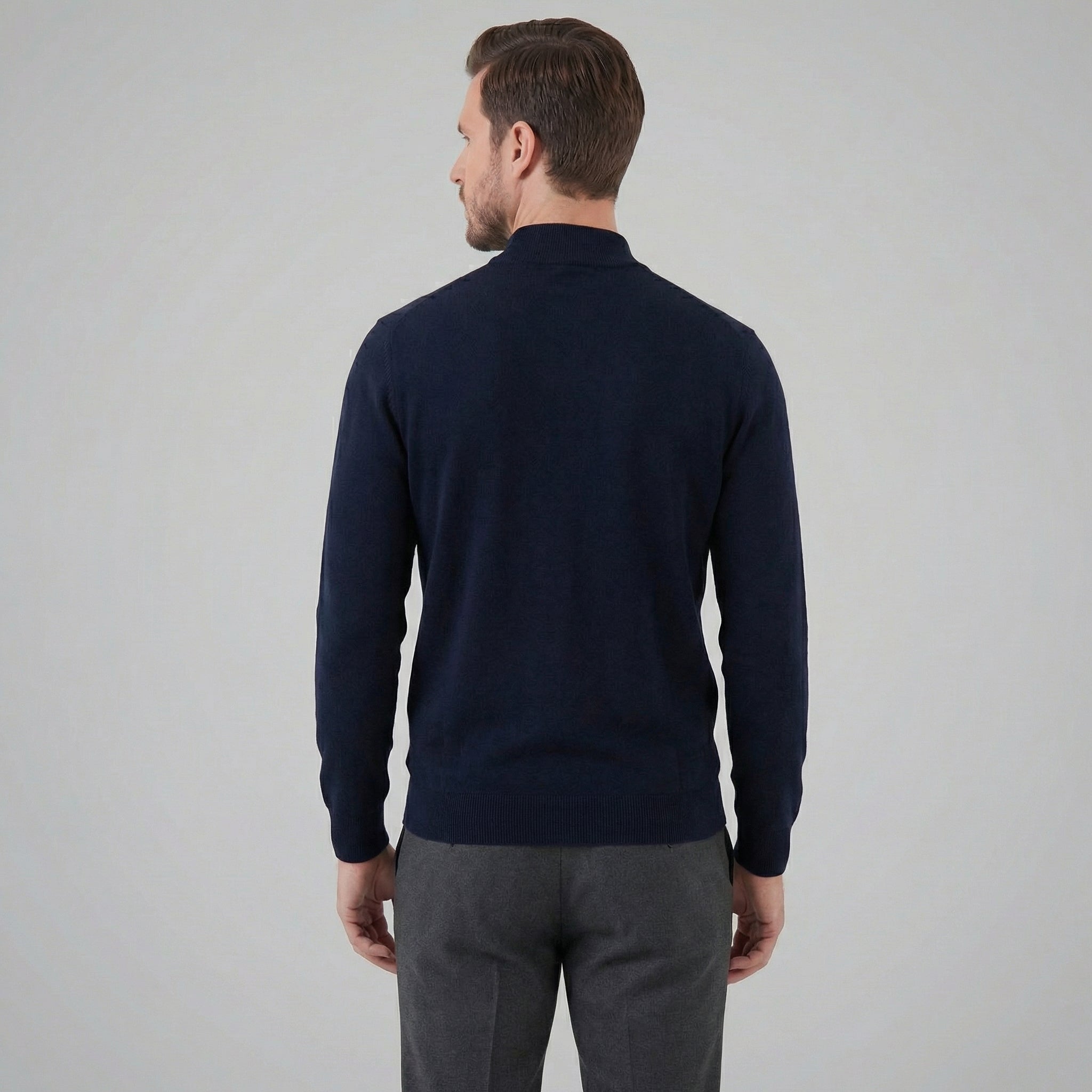 Turtleneck Fine Knit Pullover Sweater - Classic Fit