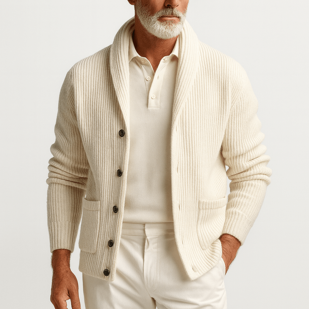 Men's Shawl Collar Knit Cardigan – Relaxed Layer