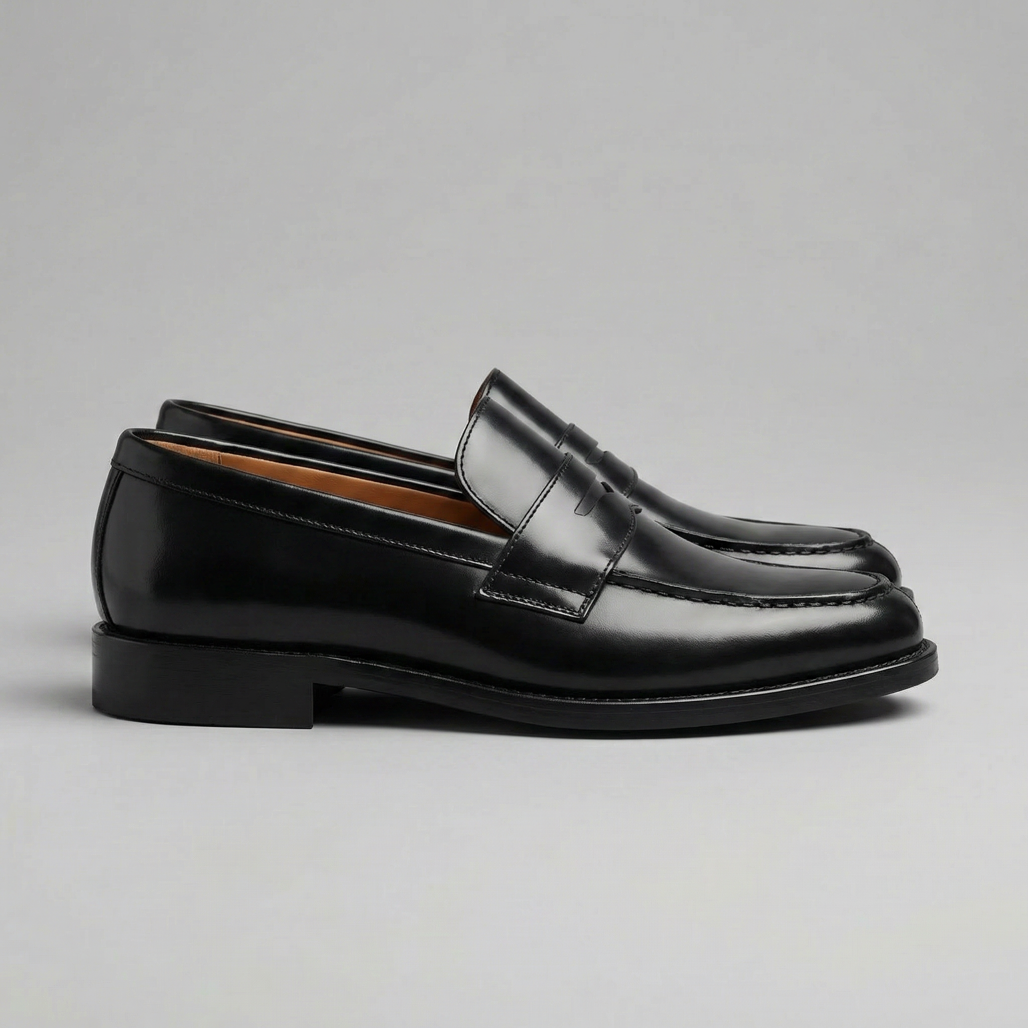 Leather Penny Loafers Moc Toe - Formal Wear