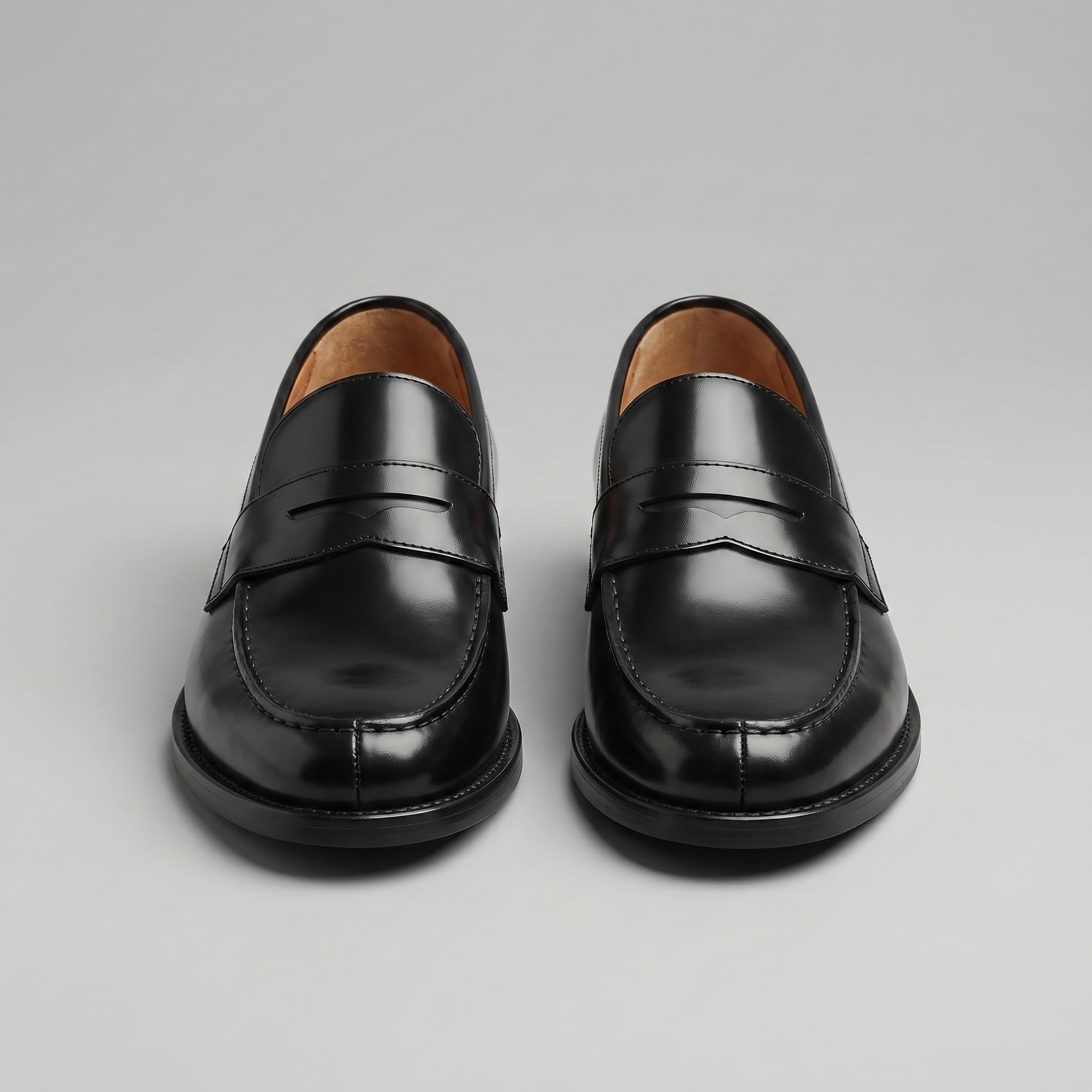 Leather Penny Loafers Moc Toe - Formal Wear
