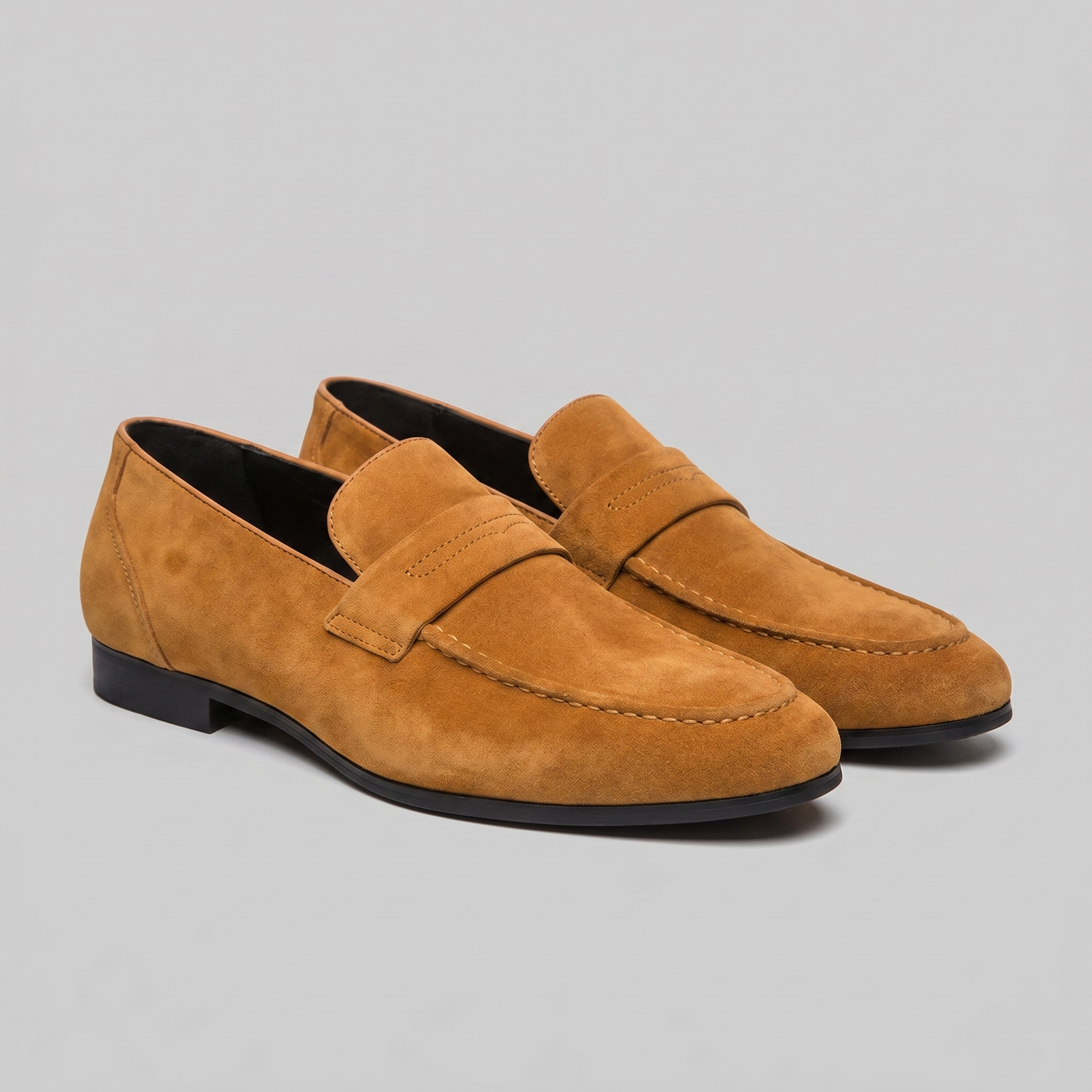 Suede Penny Loafers Moc Toe - Classic Fit
