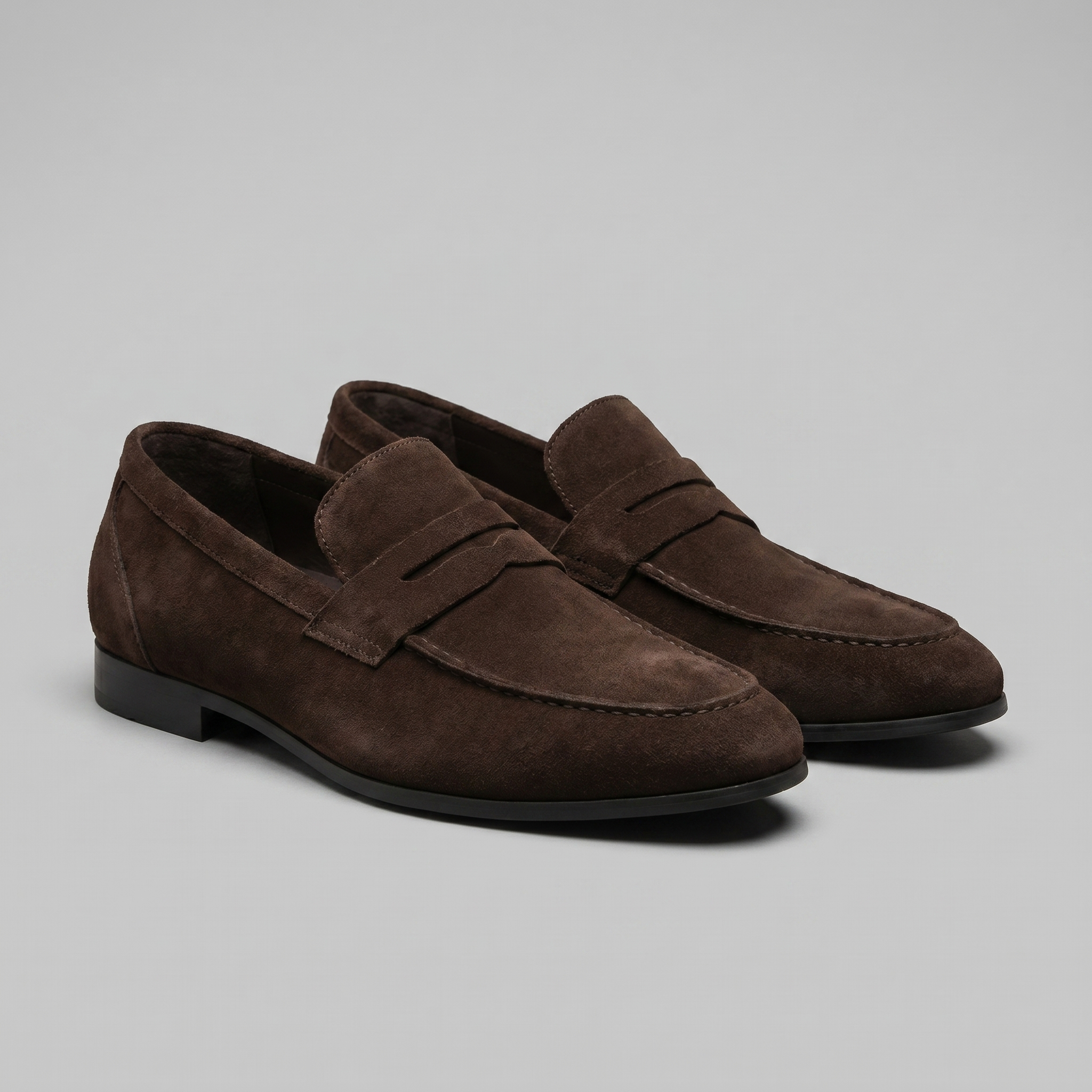 Suede Penny Loafers Moc Toe - Classic Fit