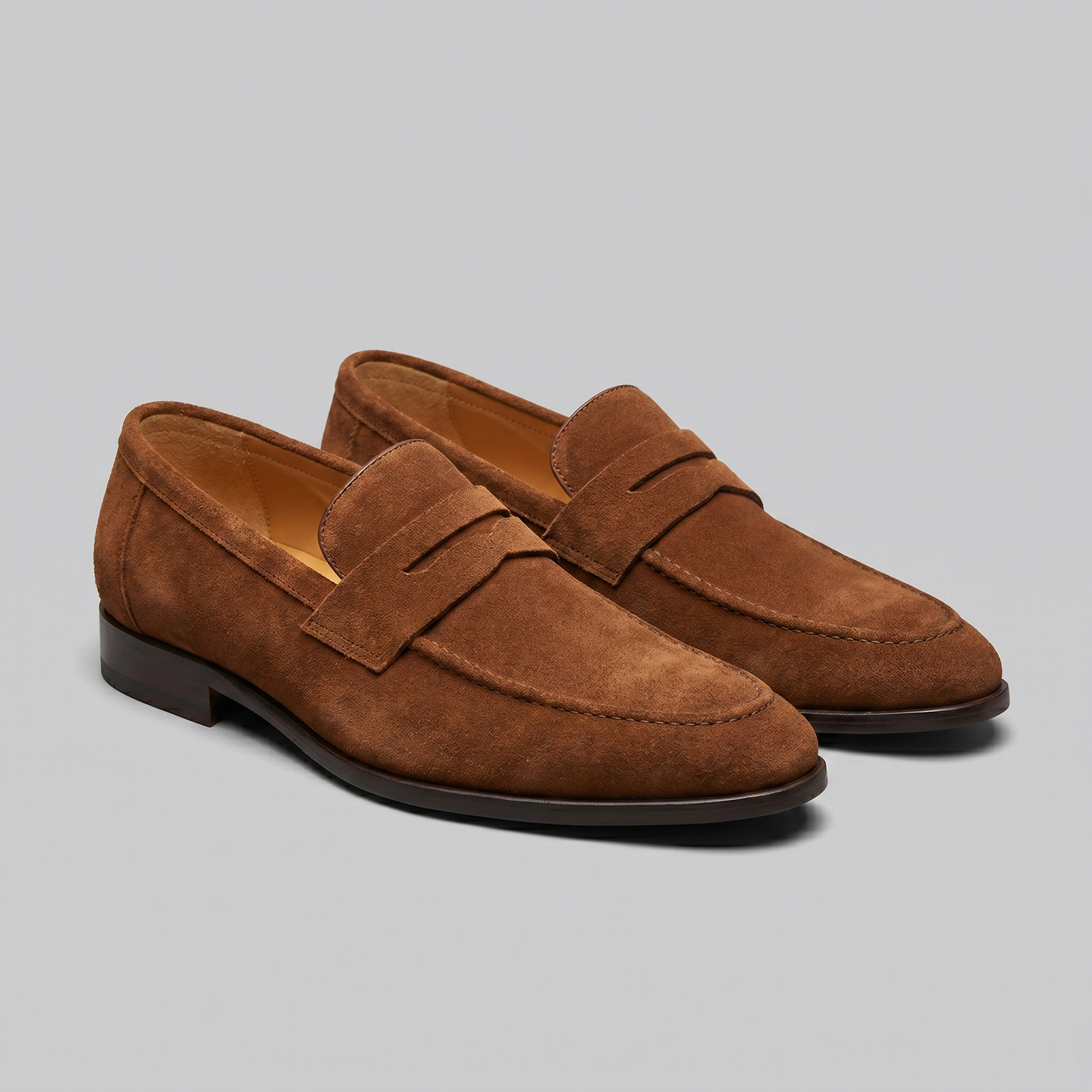 Suede Penny Loafers Moc Toe - Classic Fit