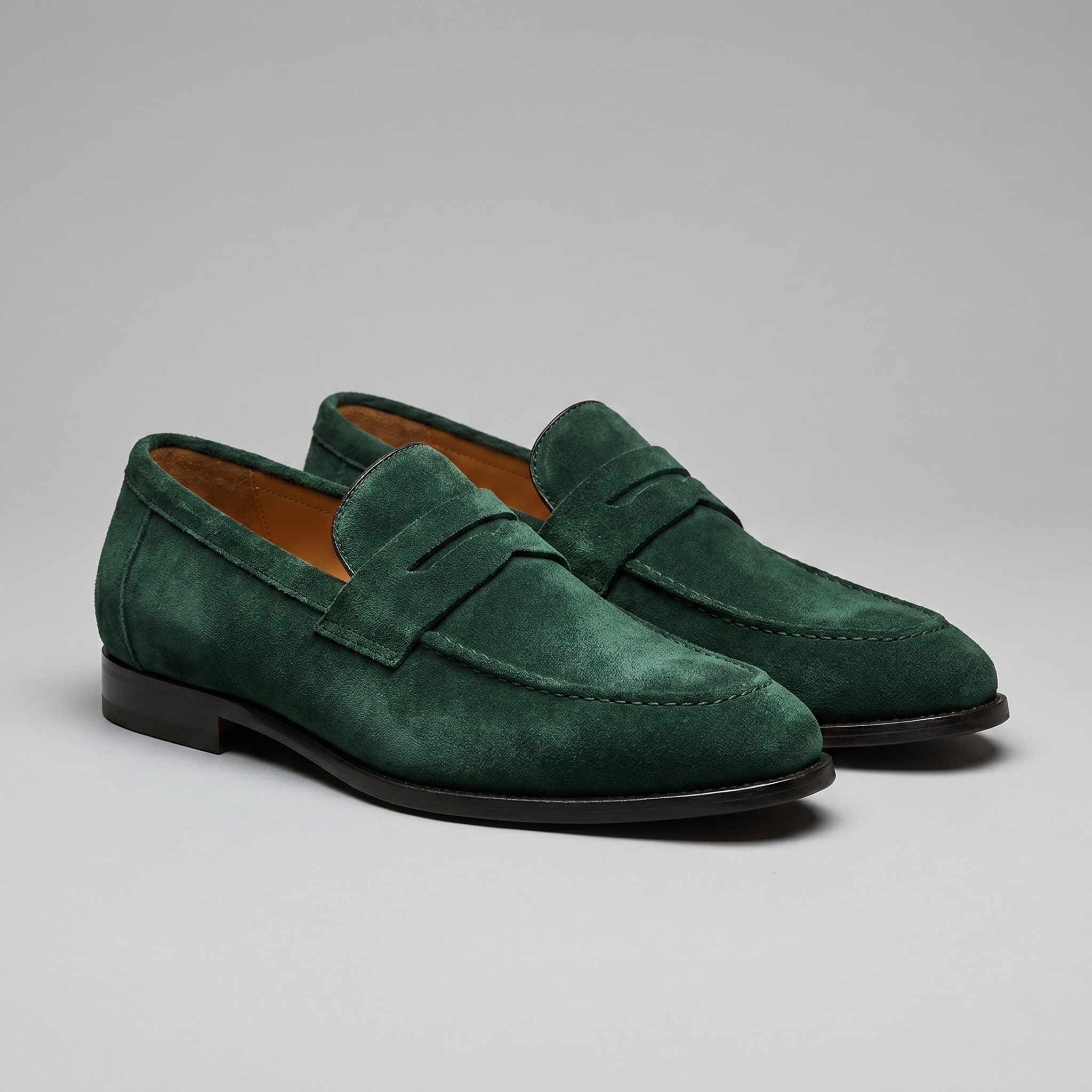 Suede Penny Loafers Moc Toe - Classic Fit