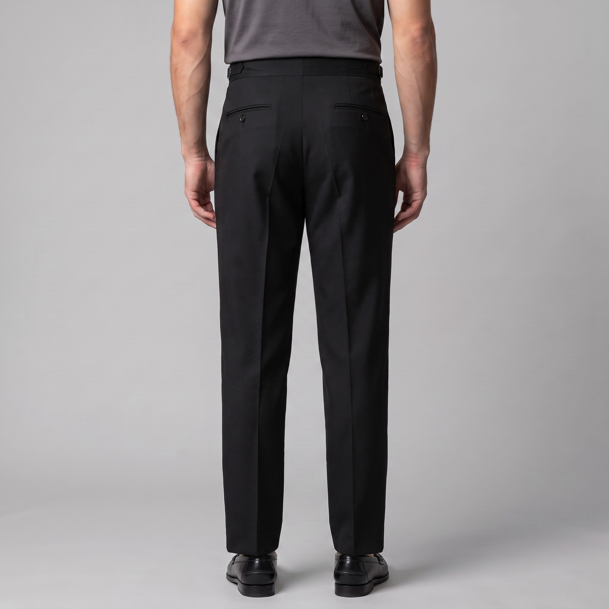 Pleated Trousers High Waist Double Button - Classic Fit