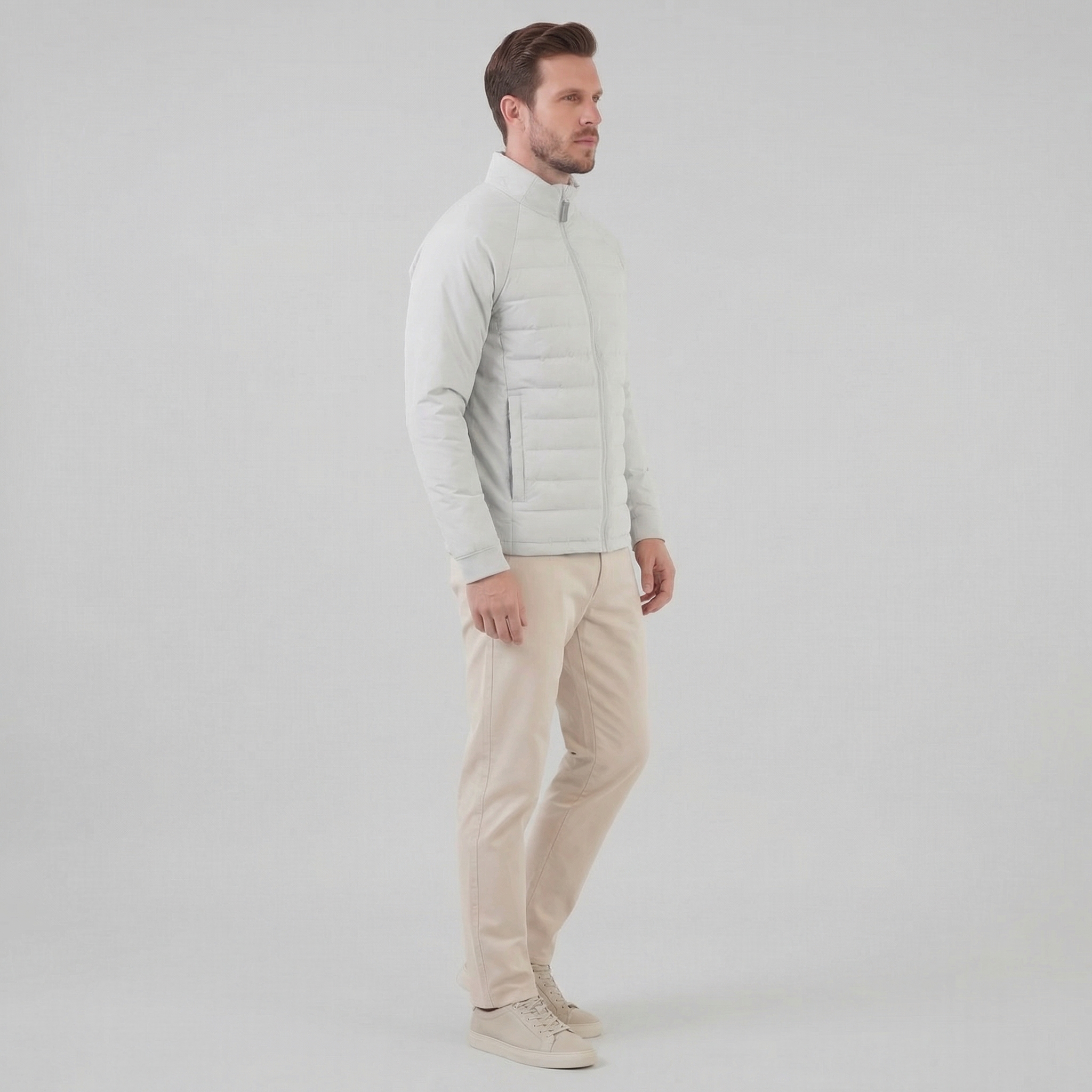 Hybrid Quilted Jacket Jersey Sleeves Full-Zip - Regular Fit