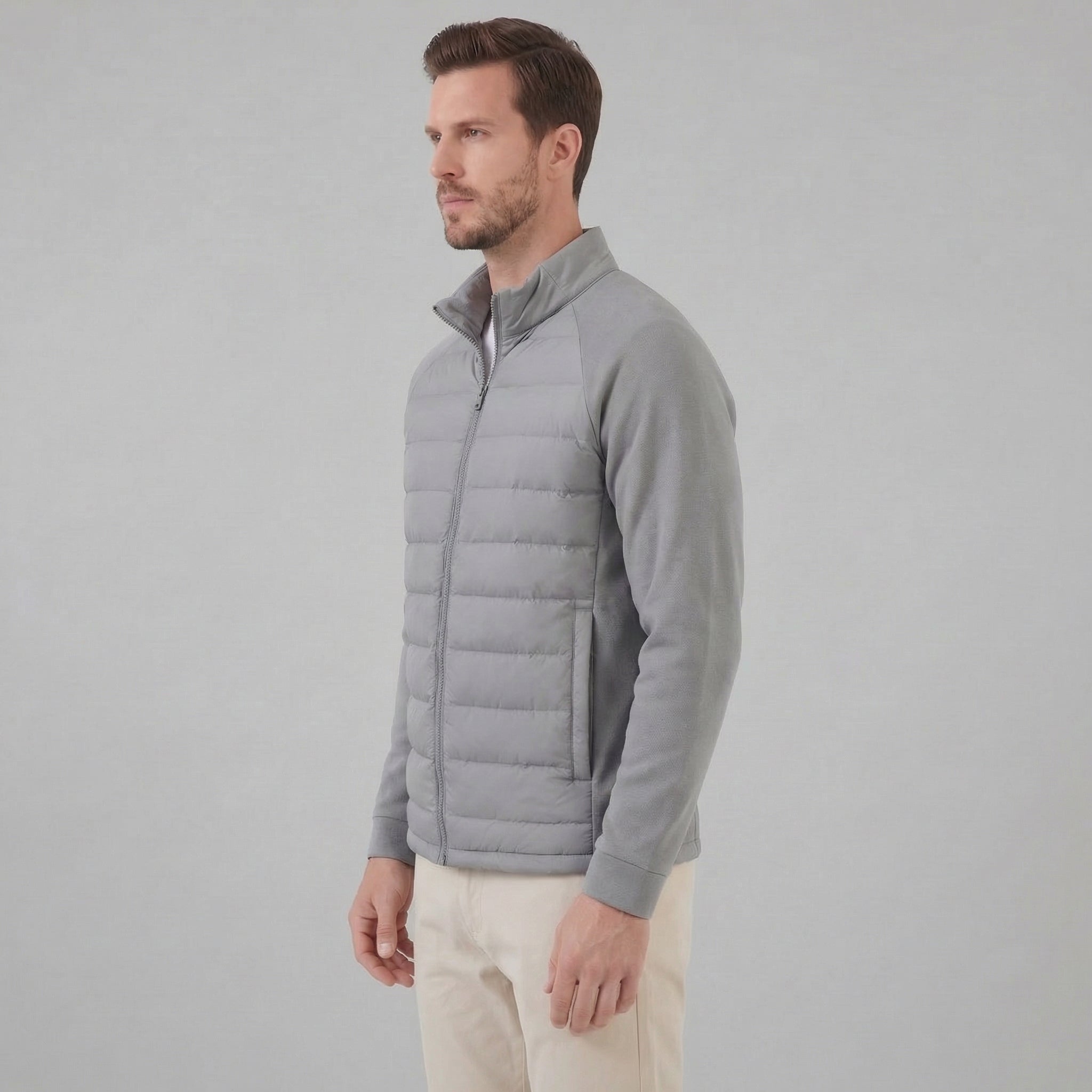 Hybrid Quilted Jacket Jersey Sleeves Full-Zip - Regular Fit