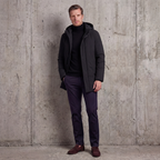 Longline Padded Hooded Coat Full-Zip Shell - Regular Fit