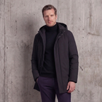 Longline Padded Hooded Coat Full-Zip Shell - Regular Fit