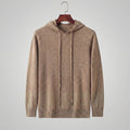 Fine Knit Hoodie Pullover Sweater Drawstring - Relaxed Fit