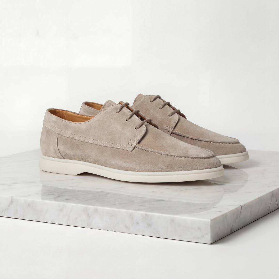Suede Boat Shoes Moc Toe Lace-Up - Casual Wear