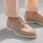 Suede Boat Shoes Moc Toe Lace-Up - Casual Wear