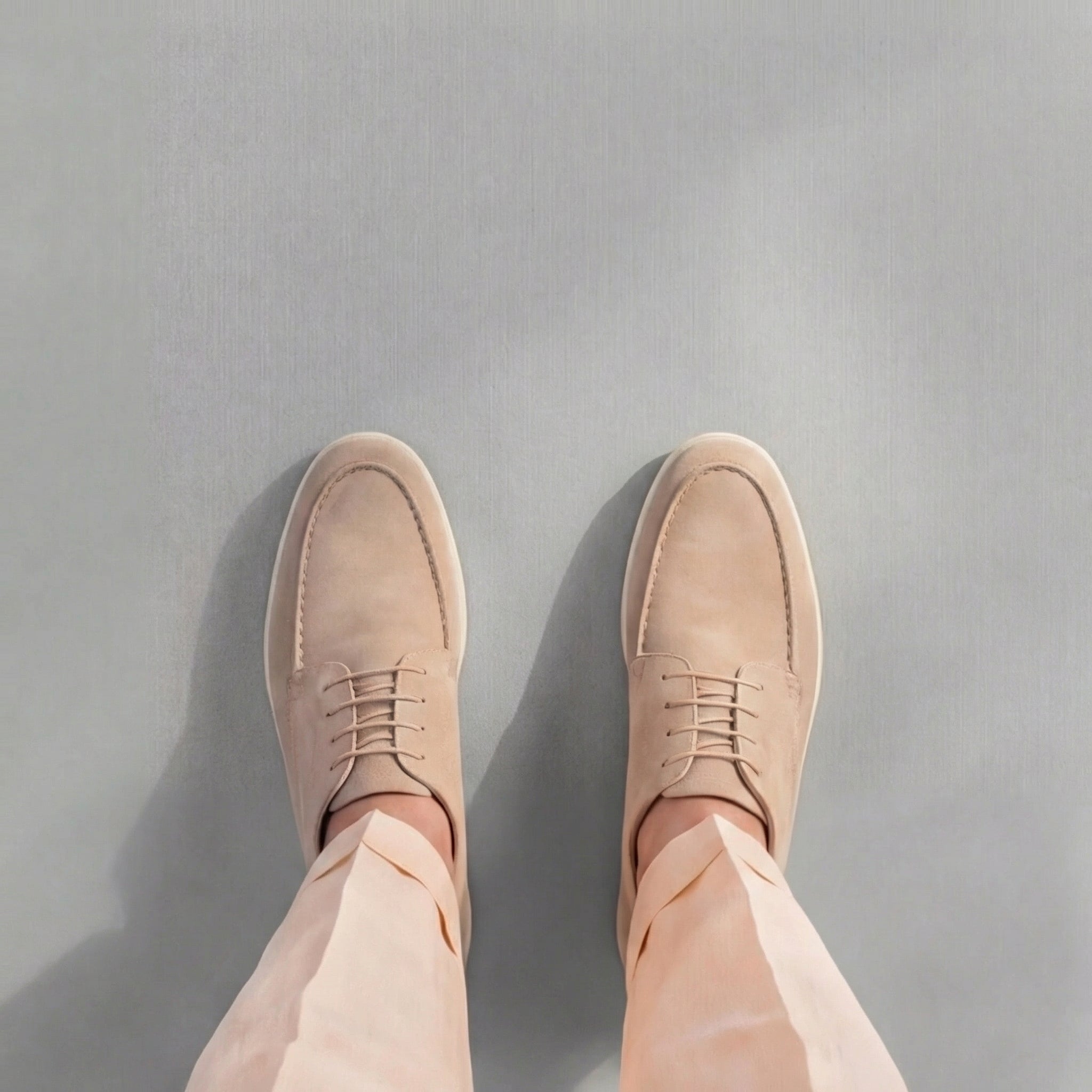 Suede Boat Shoes Moc Toe Lace-Up - Casual Wear