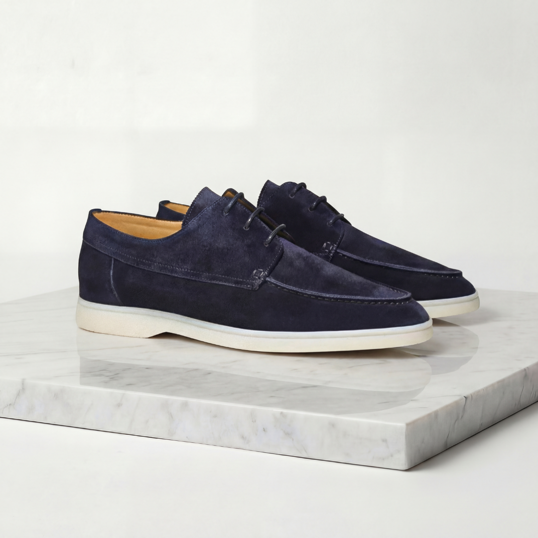 Suede Boat Shoes Moc Toe Lace-Up - Casual Wear