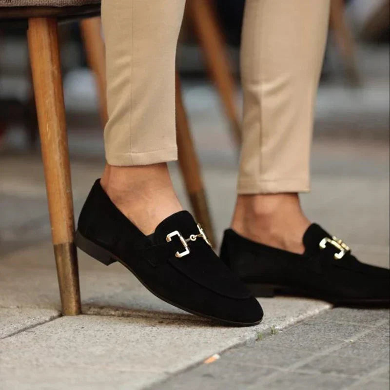 Suede Bit Loafers Horsebit Hardware Slip-On - Dress Wear