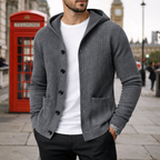 Men's Hooded Button Knit Cardigan – Casual Layer