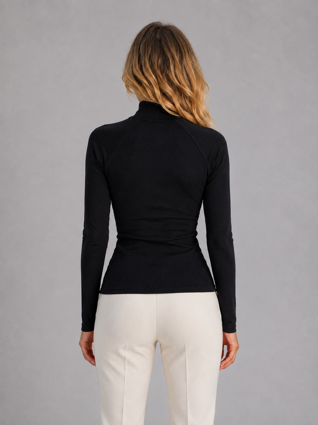 Women's Ribbed Half Zip Top – Sleek Slim Fit