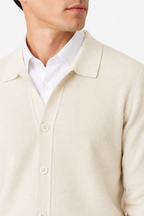 Men's Knit Cardigan Button Front Collar Classic Fit - Apricot - detail 2