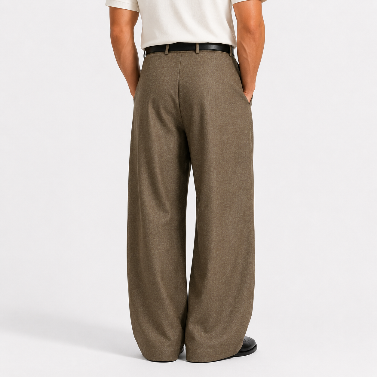 Double Pleat Wide-Leg Dress Trousers - Relaxed Fit