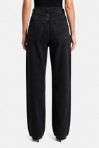 Casila – Asymmetrical closure – Straight-leg jeans - Black - back