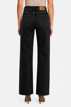 Virezza – Cross button detail – Straight leg jeans - Black - back