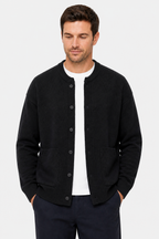 Men's Buttoned Cardigan - Black - front