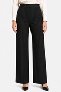 Belloire – Refined pinstripe elegance – Wide-leg trousers - Black - front