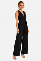 Black Formal Wide Leg Jumpsuit - Black - side left