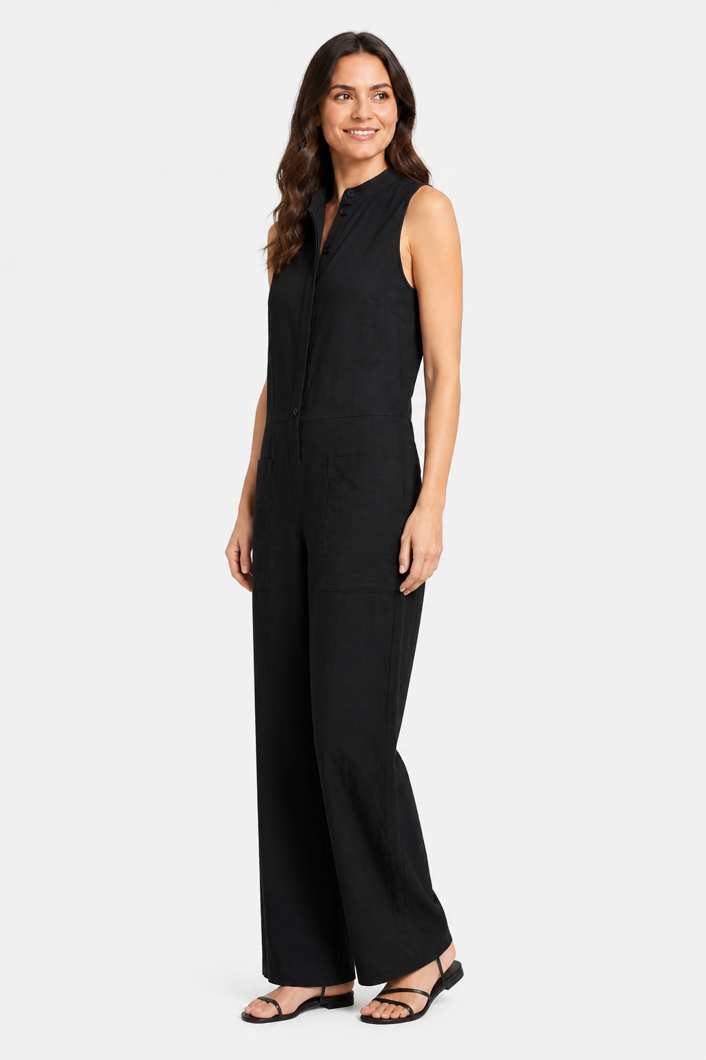 Noirvane – Relaxed minimalist silhouette – Jumpsuit - Black - side